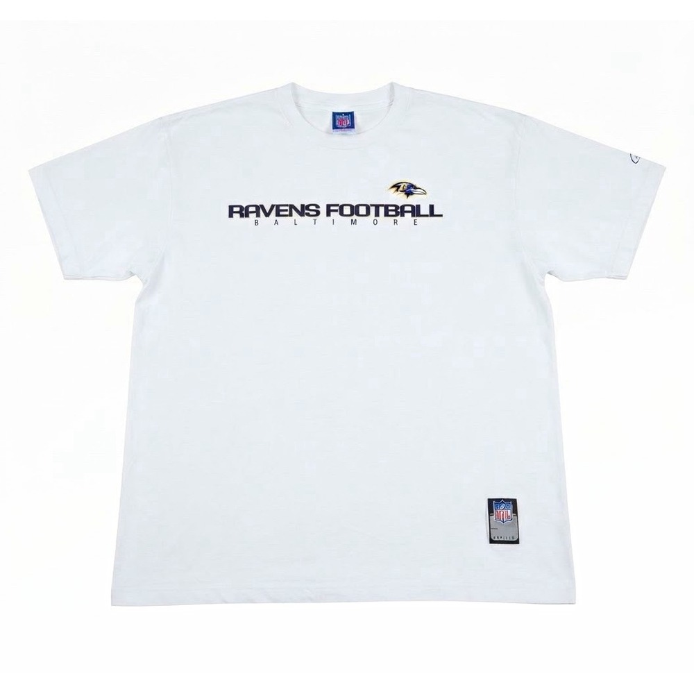 Reebok Baltimore Ravens NFL White Football T-Shirt Officially Licensed